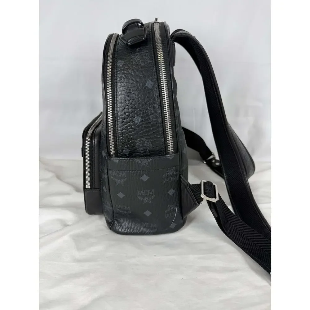 MCM Shark Backpack in Visetos Black Small SPB-JB 370808